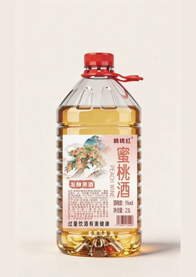 晓桃红蜜桃酒 5度 · 2.5L